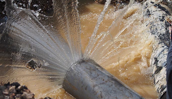 Main Water Line Break Damage Restoration in Orange County