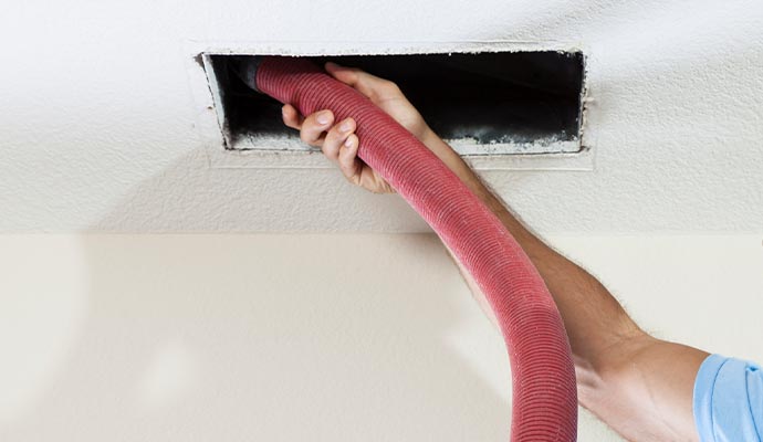 Duct cleaning using equipment