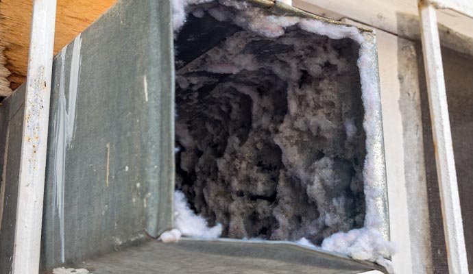 Visible dust inside a duct