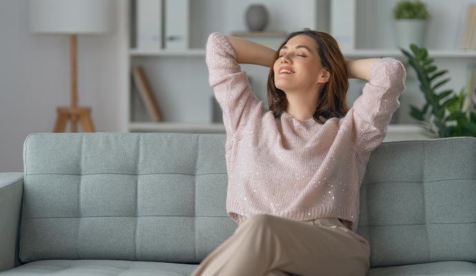 Person relaxing in room