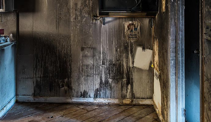 Smoke damage room