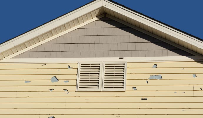 Hail damaged siding