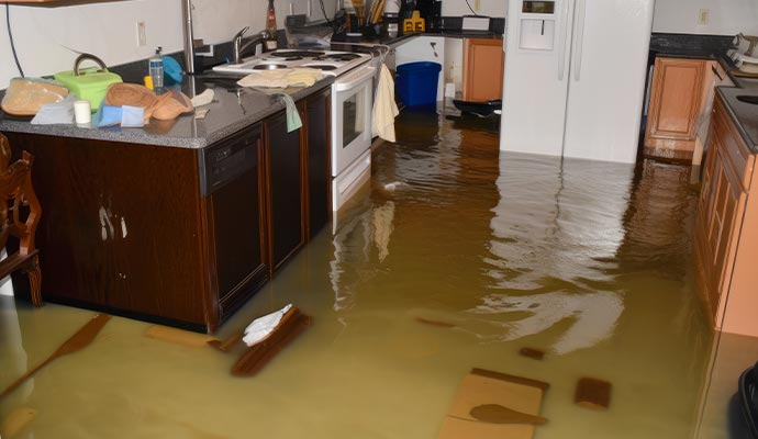 flood damaged house