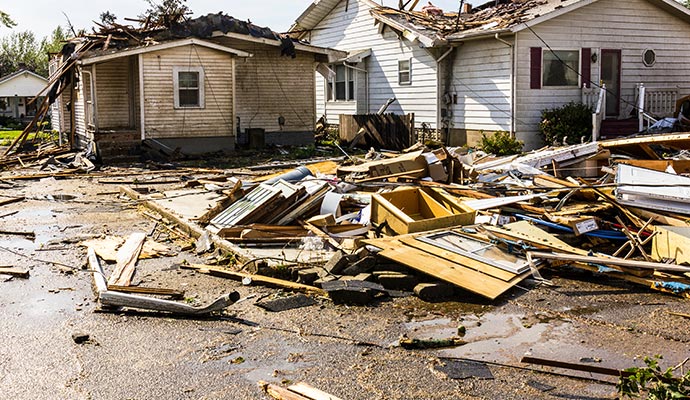 Storm and flood damaged property